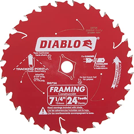 Diablo 7-1/4 x 24T 2-Pack Carbide Blade - Circular